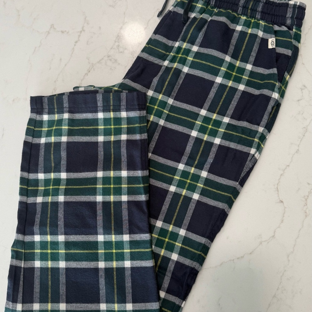 UGG Men’s Green and Blue Plaid Flannel Pajama Pants Size Large